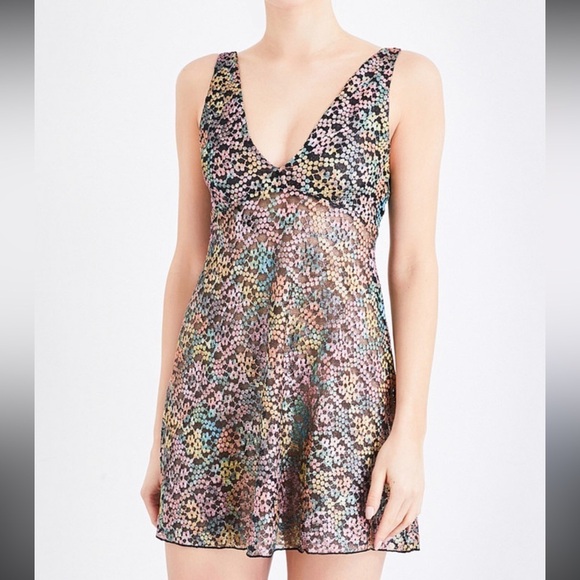 FREE PEOPLE INTIMATELY WOMEN'S BLACK FLORAL LACE Dress Small NWOT - Picture 5 of 7